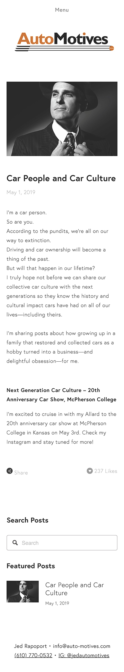 Auto-Motives Mobile Blog Page