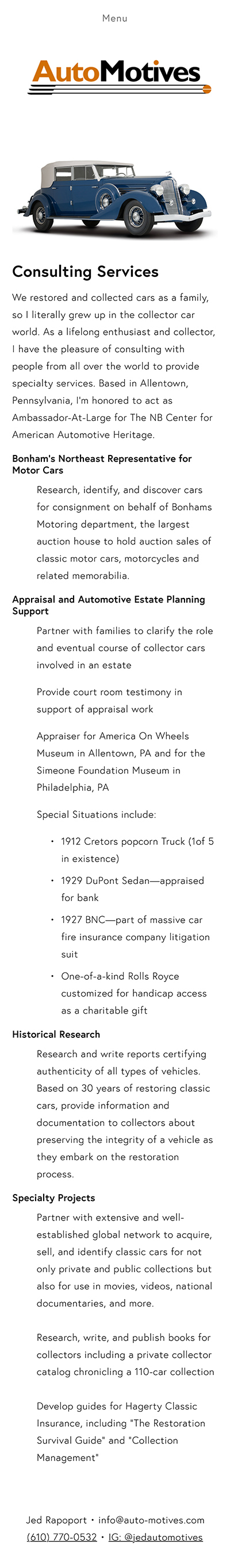 Auto-Motives Mobile Consulting Page