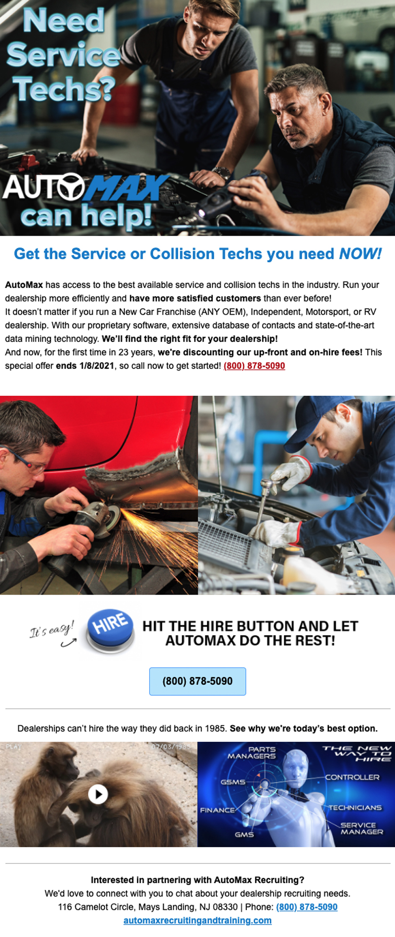 AutoMax Service Techs Email End