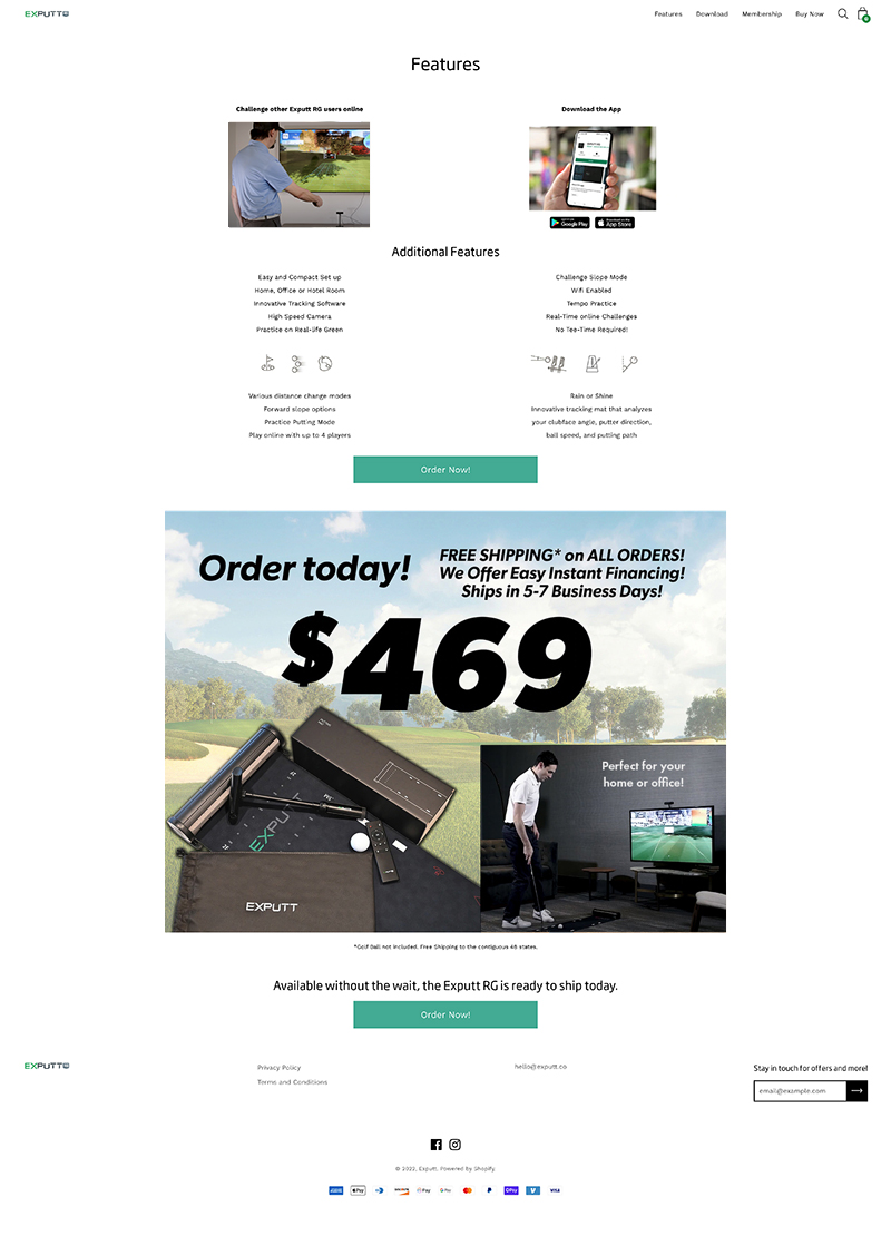 Exputt Features Page