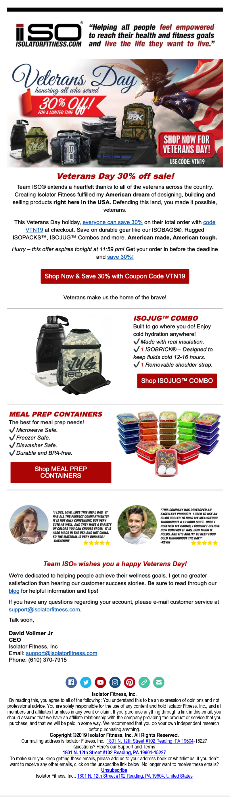 Isolator Veterans Email Start