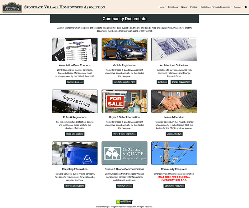 Stonegate Community Documents Layout