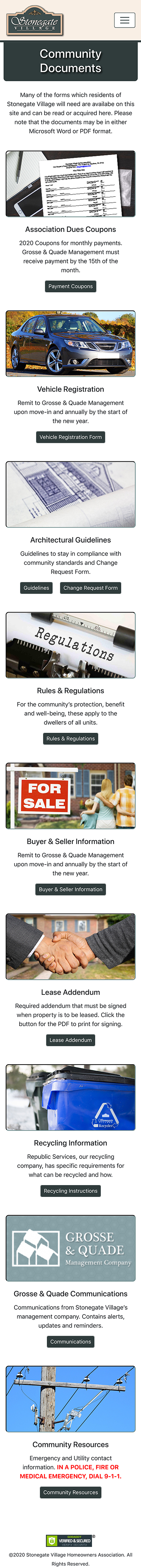 Stonegate Community Documents Page