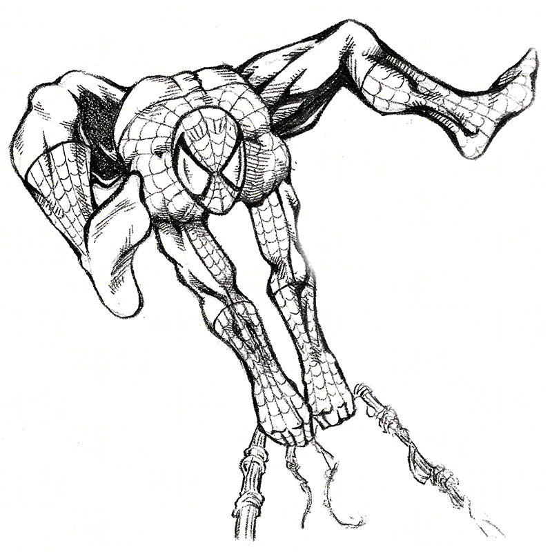Spiderman pencil sketch