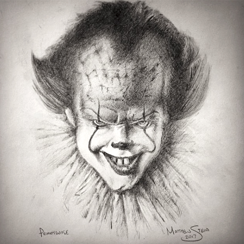 Pennywise graphite pencil drawing